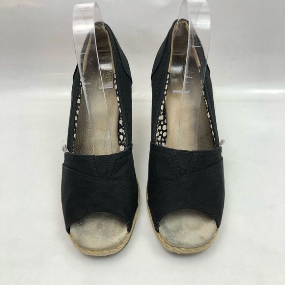 TOMS Canvas Espadrille wedge shoes - Picture 3 of 8